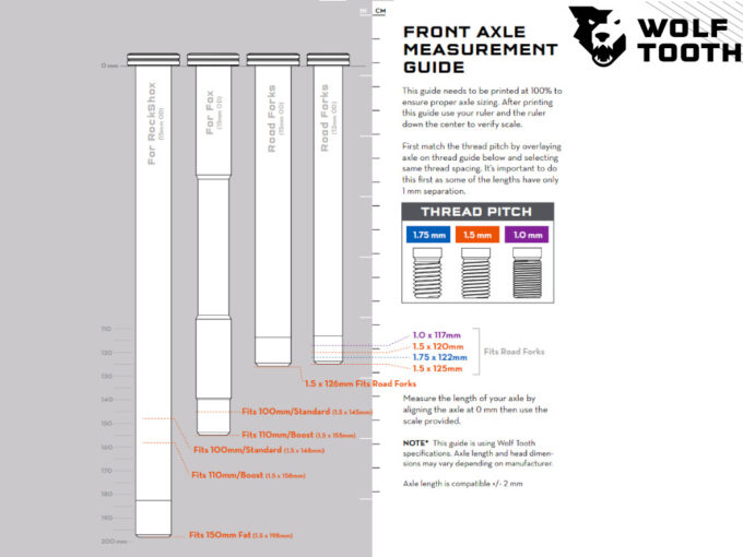Excellent Quality WOLFTOOTH Thru Axle Wolf Axle Road | M12 x 1,5 x 125 mm