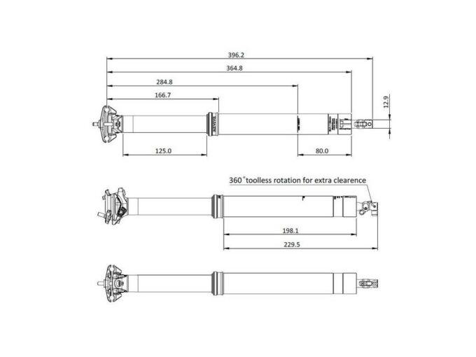 Promotion BIKEYOKE Dropper Post REVIVE 2.0 without Remot Lever | 125 mm