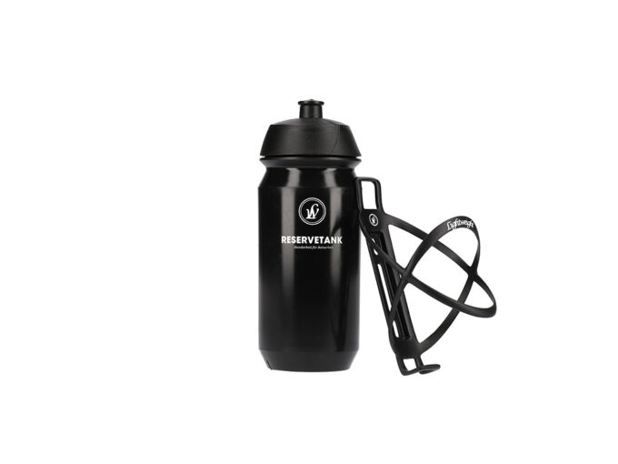 Limit Offer LIGHTWEIGHT Bottle Cage Edelhelfer Carbon incl. Bottle Reservetank | black