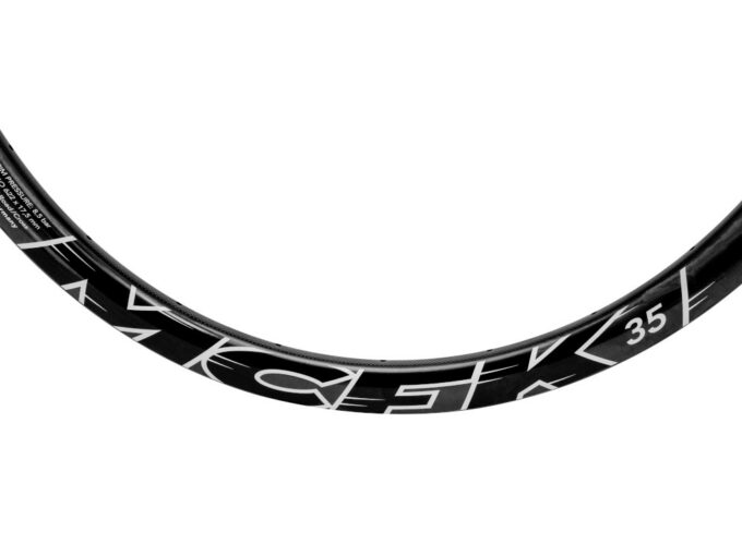 Sales MCFK Rim 28″ Gravel Disc Clincher 35 mm | 24 mm Inner Wide Carbon UD-Optik | matte / Decals white