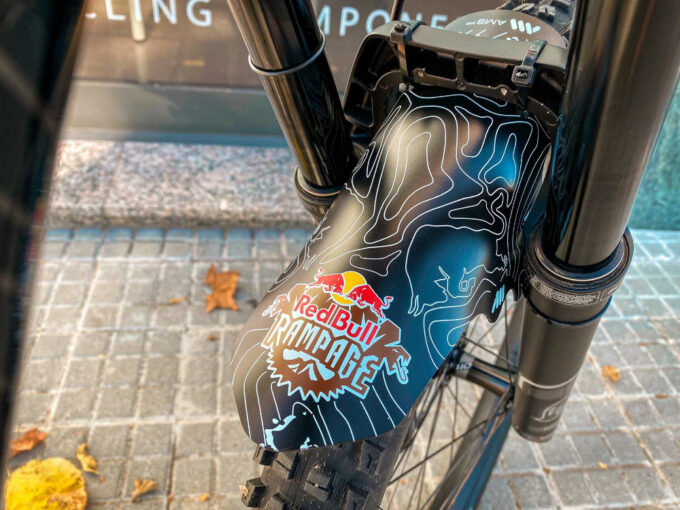 Best Guaranteed ALL MOUNTAIN STYLE Fender Mud Guard | Red Bull Rampage white